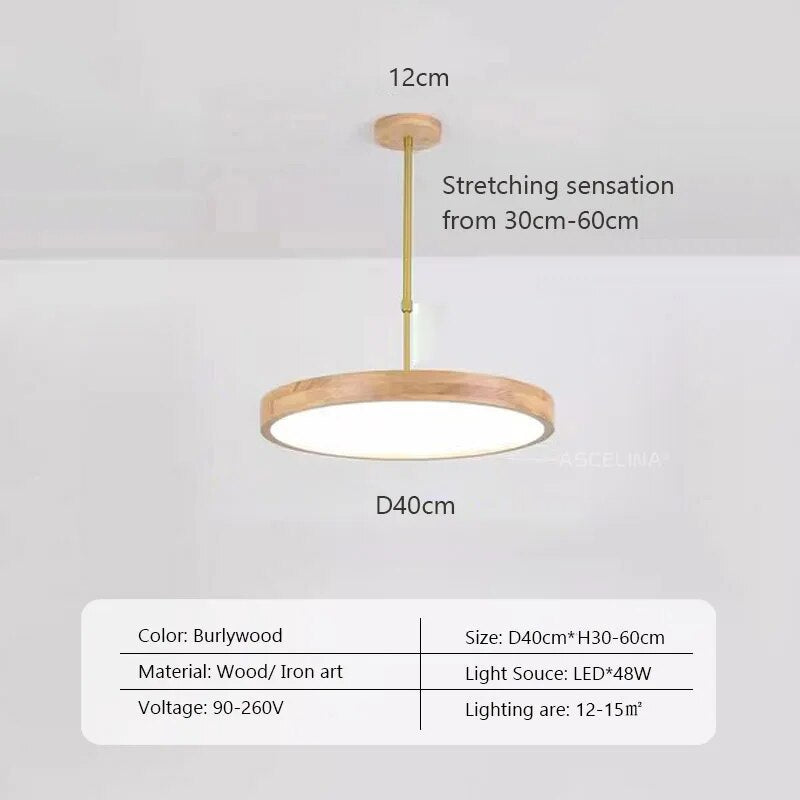 Suspension LED en bois Nordic Slim