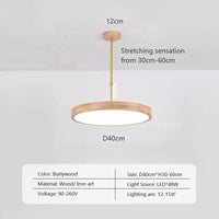 Suspension LED en bois Nordic Slim