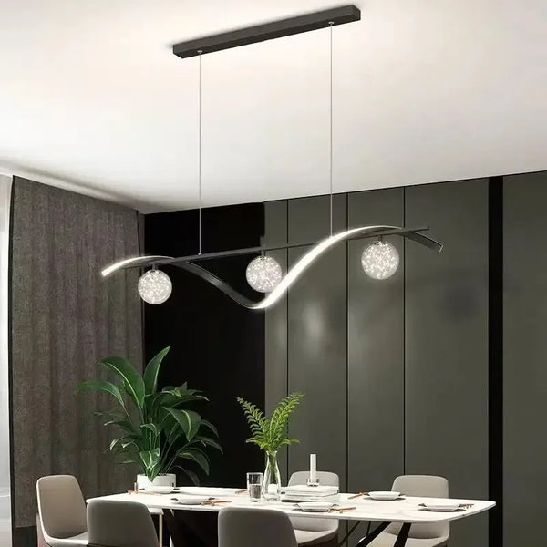 Lustre LED Moderne Minimaliste en Verre pour Restaurants de Luxe