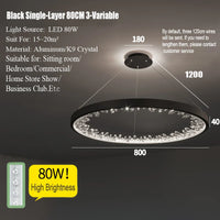Lustre moderne en cristal avec éclairage LED pour villa de luxe