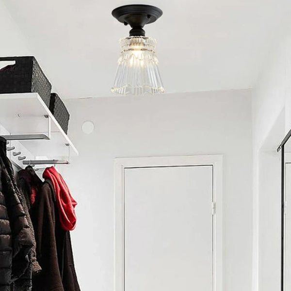 Plafonnier Rétro Américain avec Couvercle en Verre - Décoration Créative