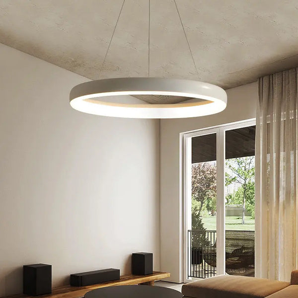 Lustre Circulaire Moderne Minimaliste à LED Nordique Créatif