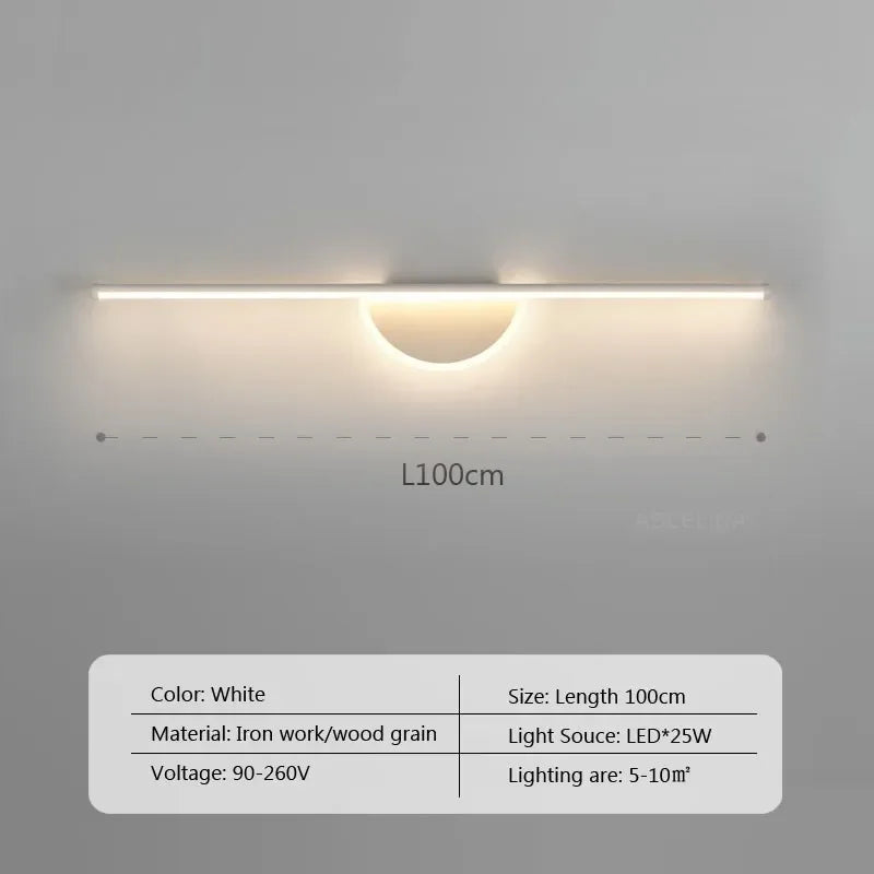 Applique murale nordique minimaliste LED - Longueur élégante