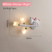 Applique murale LED G4 Lapin Fleur pour Enfants - Modèle Fille