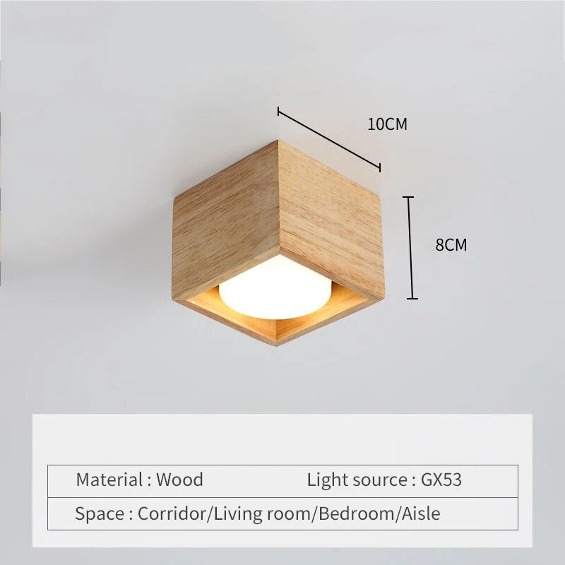 Plafonnier japonais en bois brut et minimaliste