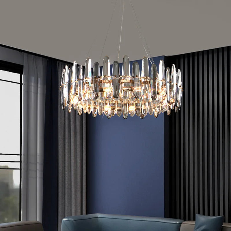 Lustre LED de Luxe en Cristal K9 et à Intensité Variable pour Décoration de Noël 2024