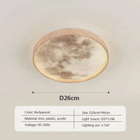 Plafonnier LED nordique Lunaire en bois