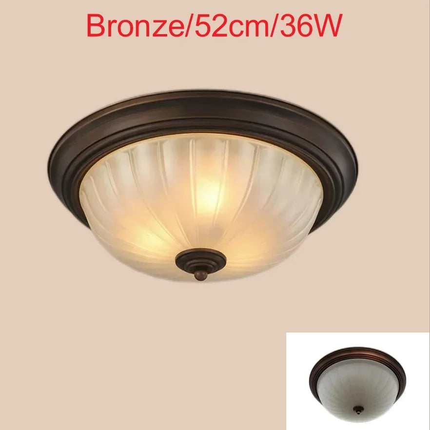Plafonnier LUMIÈRE D'AMBIANCE LED rond or/noir/Bronze pour couloir salon cuisine