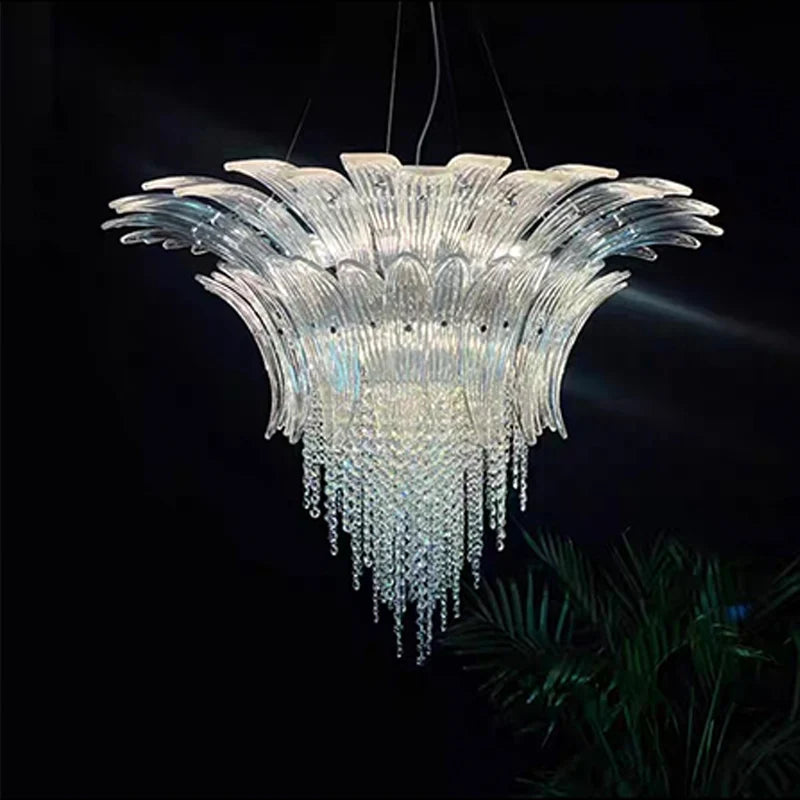 Lustre LED Moderne Européen avec Décoration en Cristal