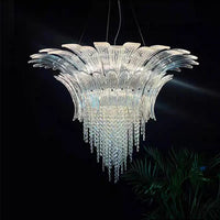 Lustre LED Moderne Européen avec Décoration en Cristal