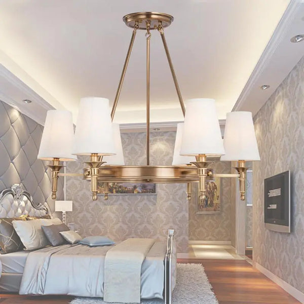 Lustre moderne en cuivre et Bronze authentique.