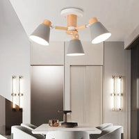 Lustre LED Nordique en Bois Massif