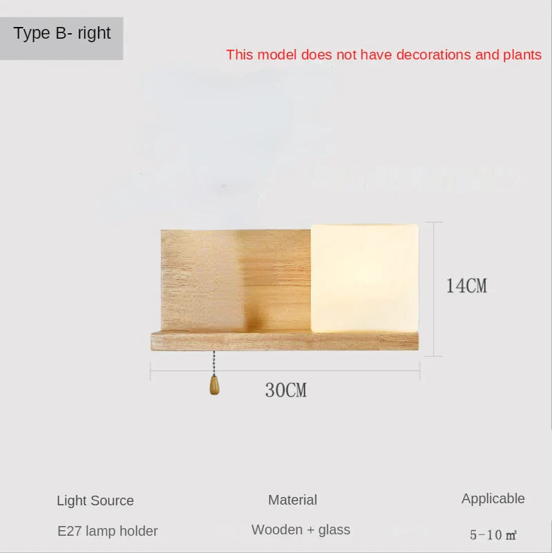 Applique Murale Nordique en Bois avec LED - Design Européen Créatif