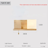 Applique Murale Nordique en Bois avec LED - Design Européen Créatif