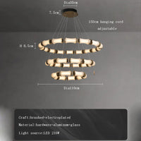 Lustre LED en verre design moderne de luxe 2024 - Édition Prestige