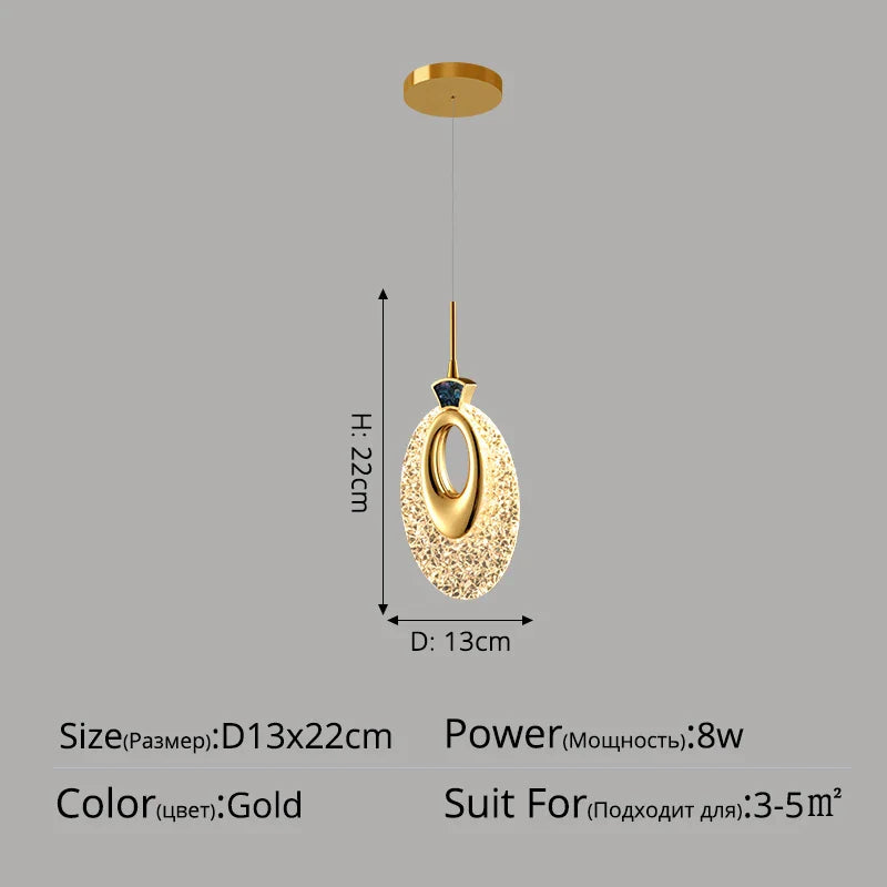 Lustre de luxe moderne à tête unique