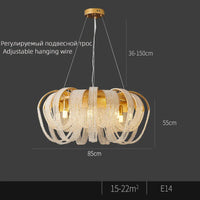 Lustre Nordique Moderne en Cristal avec LED et Glands Lumineux