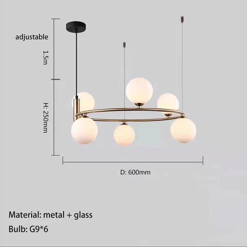 Lustre Nordique en Verre LED pour Décoration Maison - Collection Élégance Illuminée