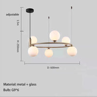 Lustre Nordique en Verre LED pour Décoration Maison - Collection Élégance Illuminée