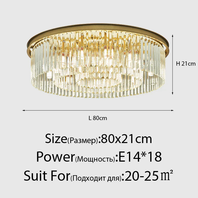 Lustre en Cristal LED Moderne Américain pour Salon Salle à Manger Villa