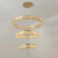 Lustre Moderne en Cristal à Deux Niveaux pour Décoration