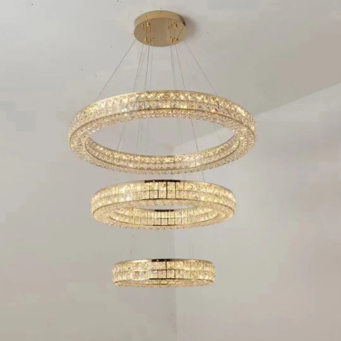 Lustre Moderne en Cristal à Deux Niveaux pour Décoration