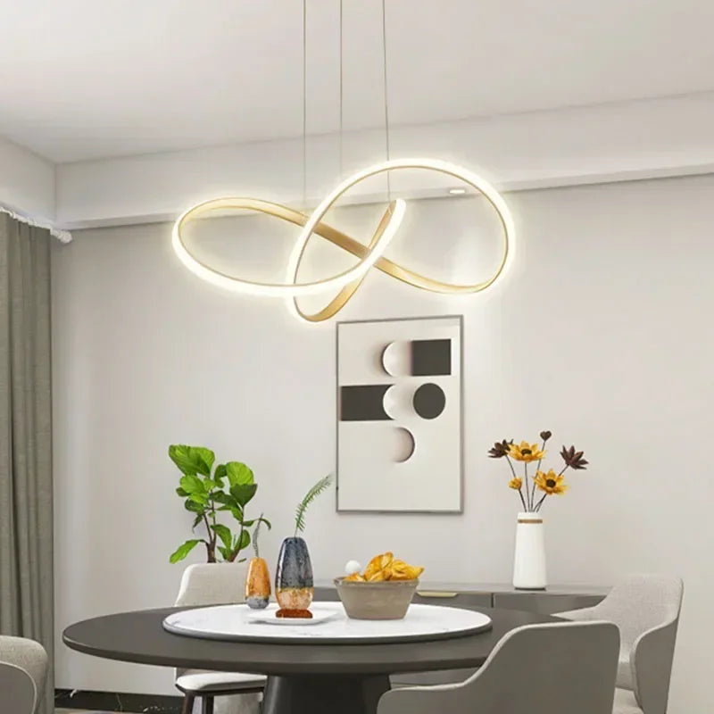 Lustre LED Design Moderne Doré - Luxe et Élégance