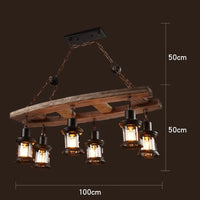 Lustre LED rétro industriel antique LOFT Bar Vintage Art bois E27