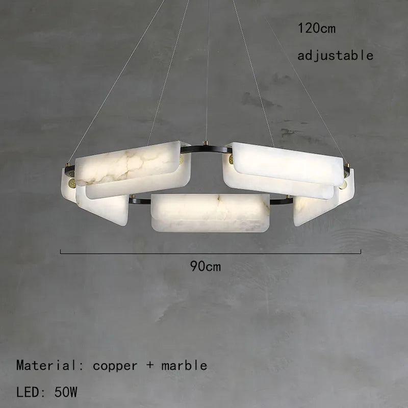 Lustre de luxe en marbre naturel