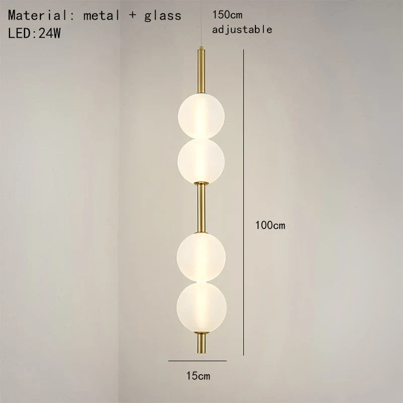 Lustre Nordique en Verre et Métal avec Cordon Réglable pour Diverses Utilisations