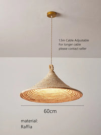 Lustre Japonais en Rotin Tressé
