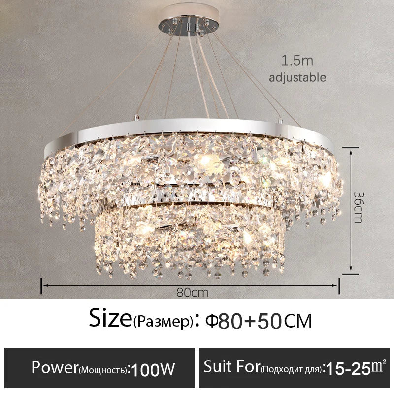 Plafonnier LED Cristal Luxe Moderne