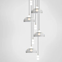 Suspension LED Nordica en verre gris fumé