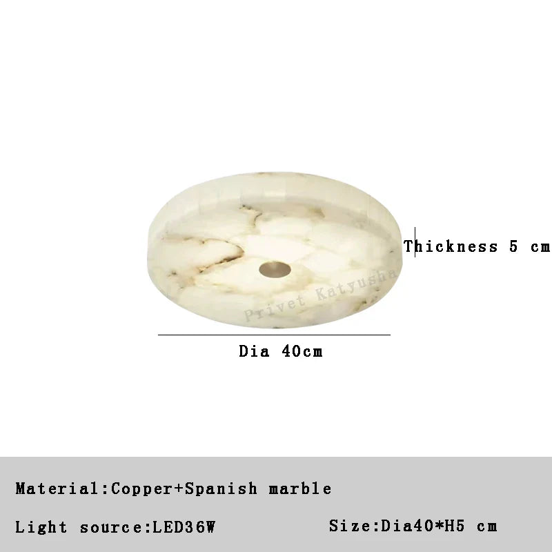 Plafonnier LED Marbre Blanc - Style Moderne