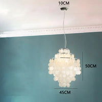 Lustre de coquille de luxe moderne pour luminaires suspendus de salon de Restaurant en or et chrome: éclairage romantique pour la maison