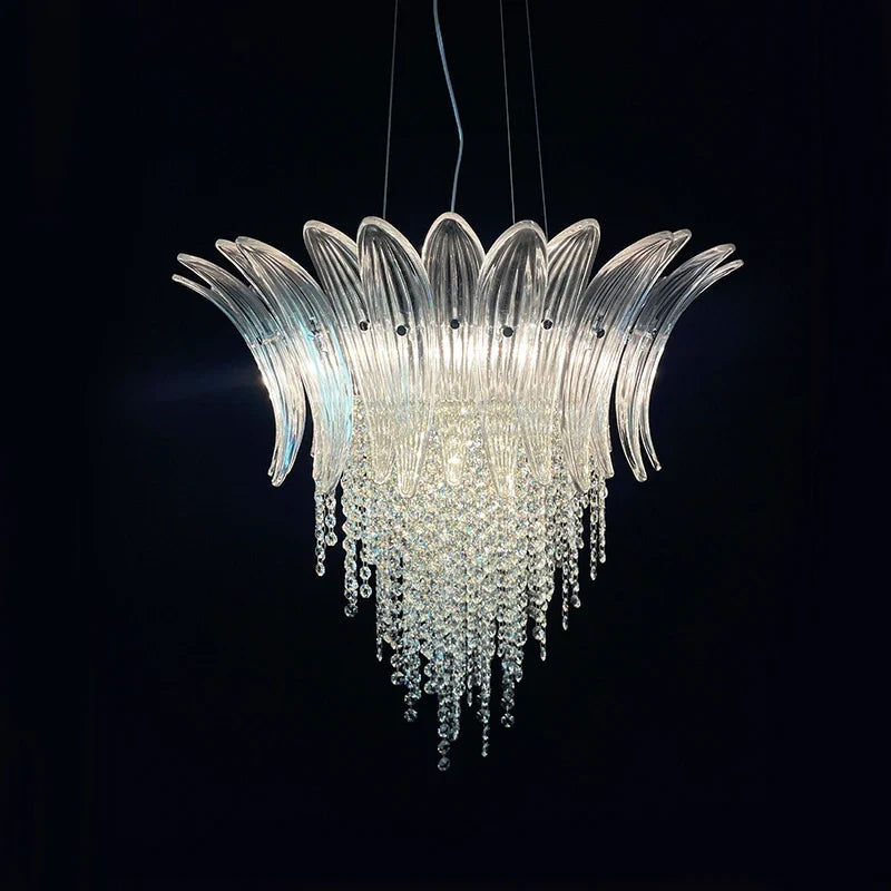 Lustre LED Moderne Européen avec Décoration en Cristal