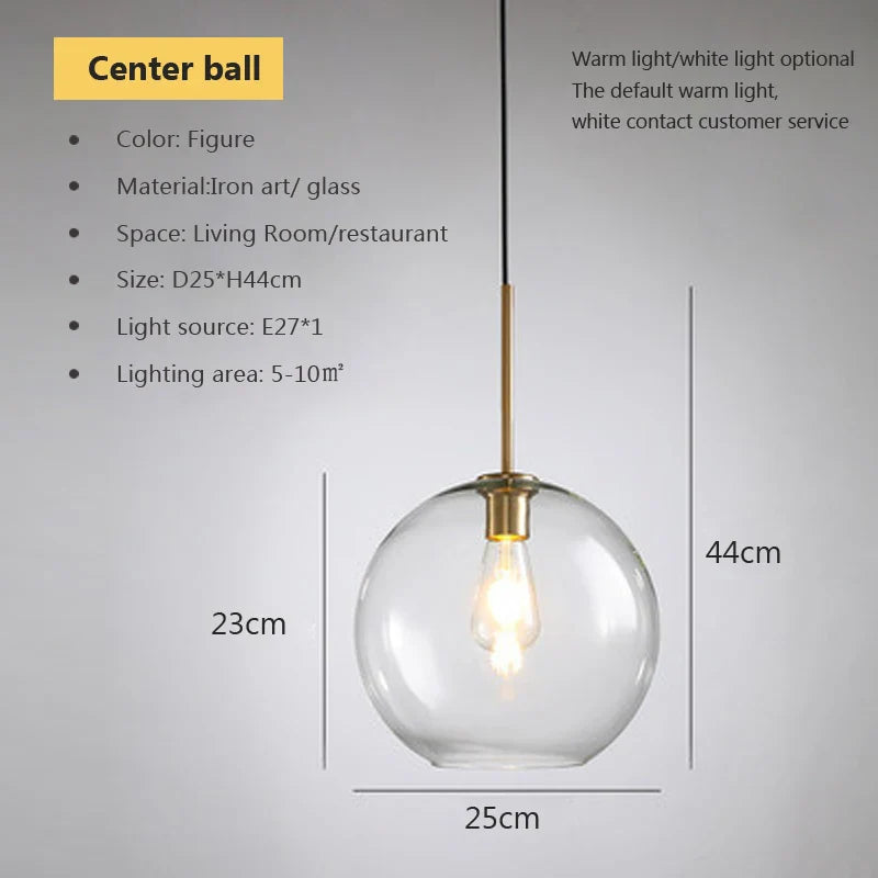 Lustre LED en verre industriel