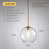 Lustre LED en verre industriel