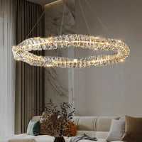 Lustre Moderne en Cristal K9 avec Suspension et Télécommande Dimmable