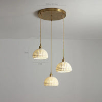 Suspension LED Blanc en Céramique - Style Nordique Moderne - Cuivre Suspension Lampe