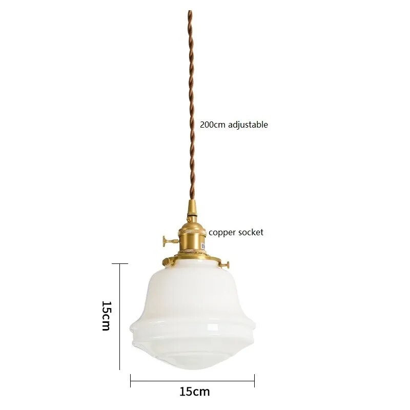 Suspension LED verre blanc.