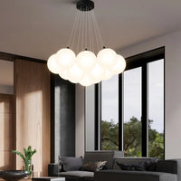 Lustre nordique en verre avec suspension LED pour une décoration maison moderne
