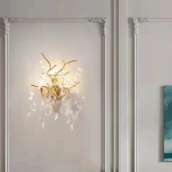 Applique murale LED en cristal et aluminium doré - Nouveauté Art Déco