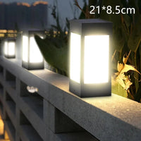 Lampe Solaire pour Pilier de Clôture Carré Vintage avec Télécommande