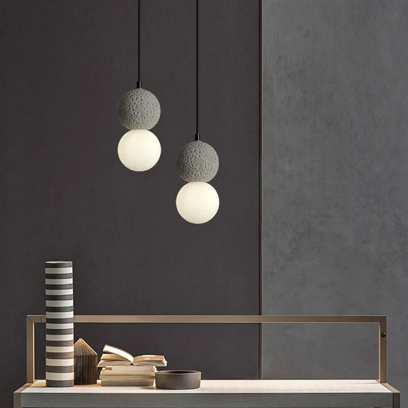 Suspension LED Ballsy Cement - Style Nordique Moderne