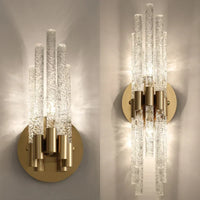 Applique murale LED moderne en cuivre et cristal ondulé - Une touche d'élégance contemporaine
