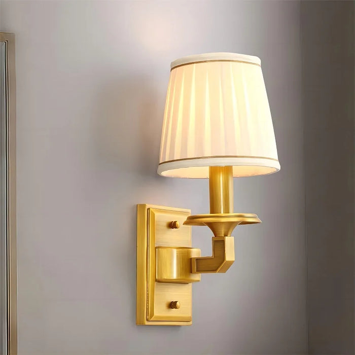 Applique murale LED en cuivre avec housse de tissu premium