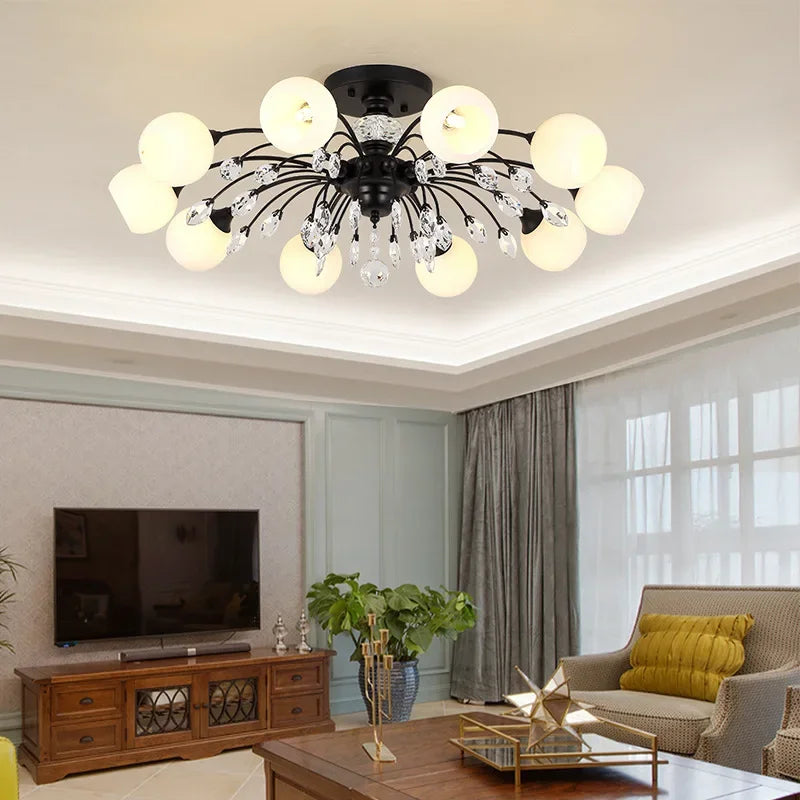 Plafonnier Luxe Cristal Phare - Élégance Brillante