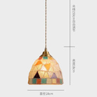 Suspension Tiffany Méditerranée en Verre Coquille LED