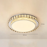 Plafonnier LED de Luxe en Cristal Rond Moderne
